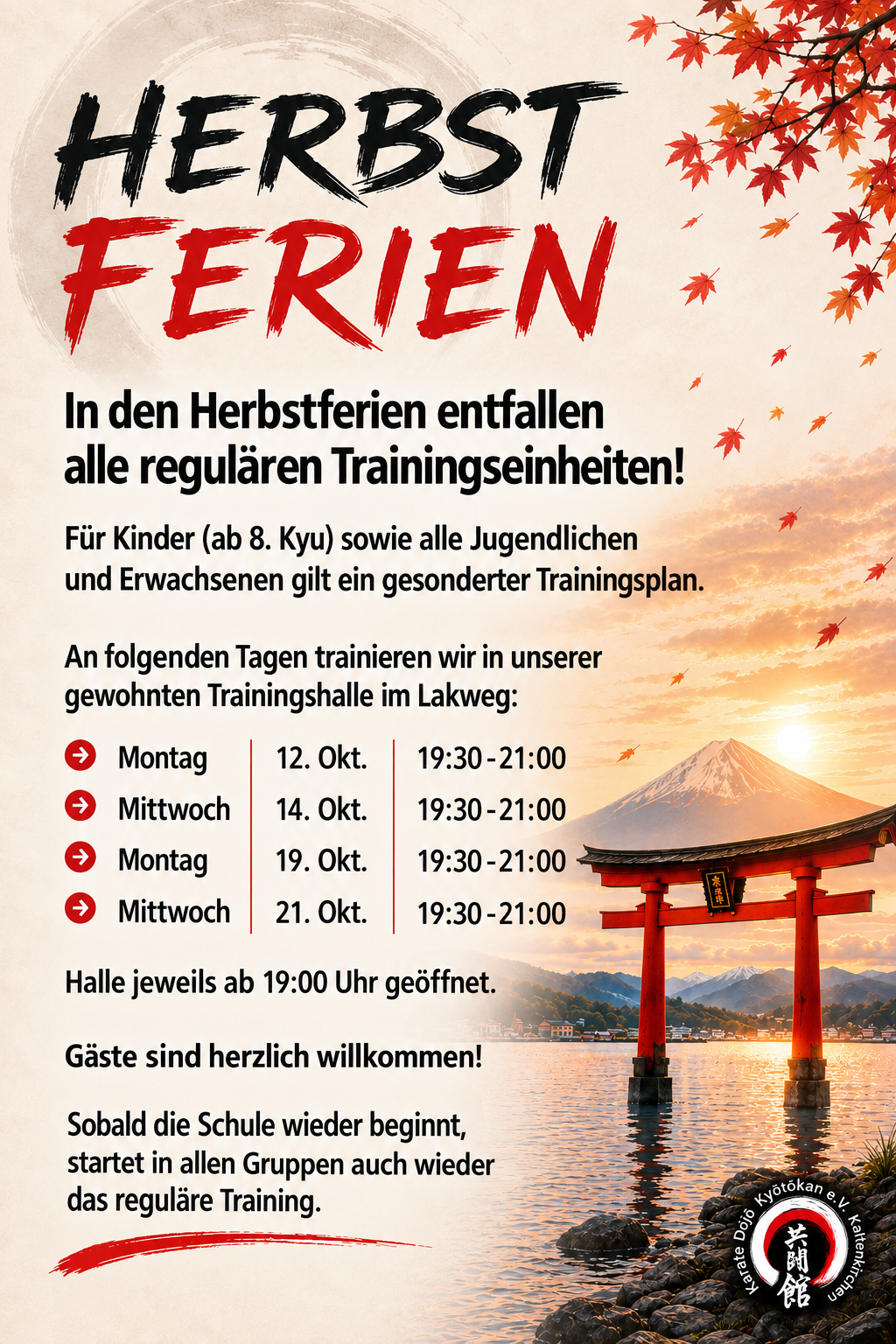 Trainingsplan Sommerferien 2026