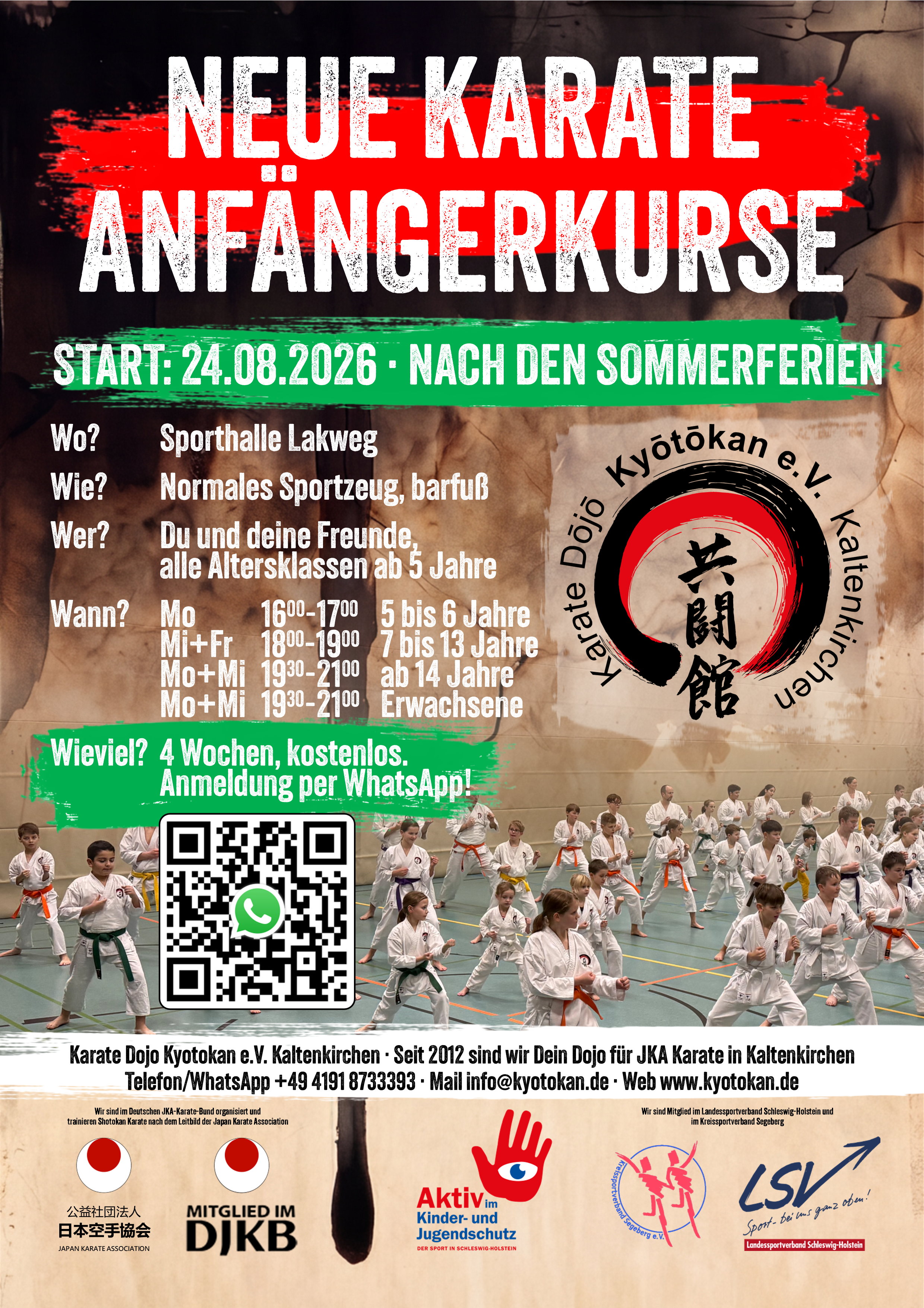 Neue Anfängerkurse ab 15.09.2025 - Alle Altersklassen